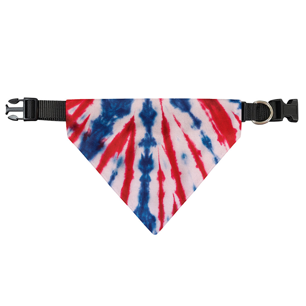 Red And Blue Spider Tie Dye Print Over The Collar Dog Bandana