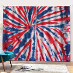 Red And Blue Spider Tie Dye Print Pencil Pleat Curtains