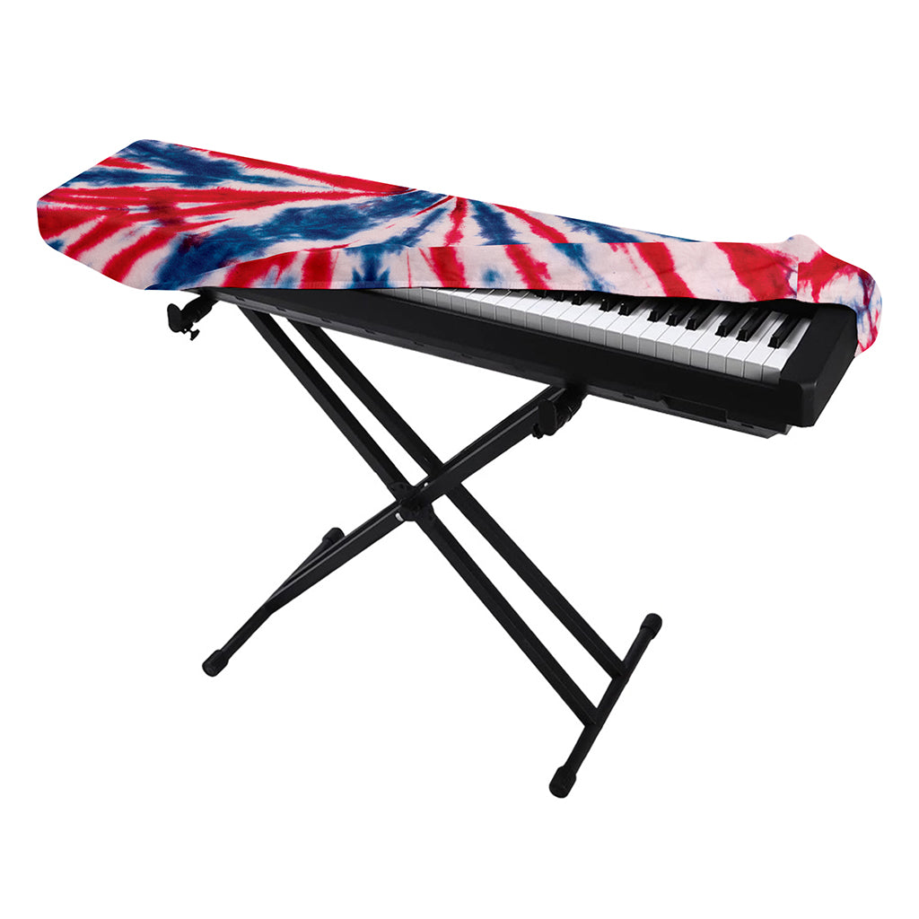 Red And Blue Spider Tie Dye Print Piano Keyboard Cover
