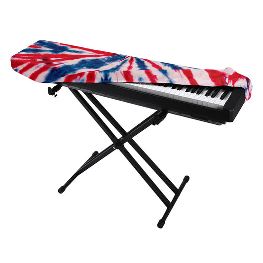 Red And Blue Spider Tie Dye Print Piano Keyboard Cover