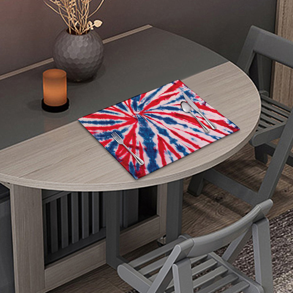 Red And Blue Spider Tie Dye Print Placemat