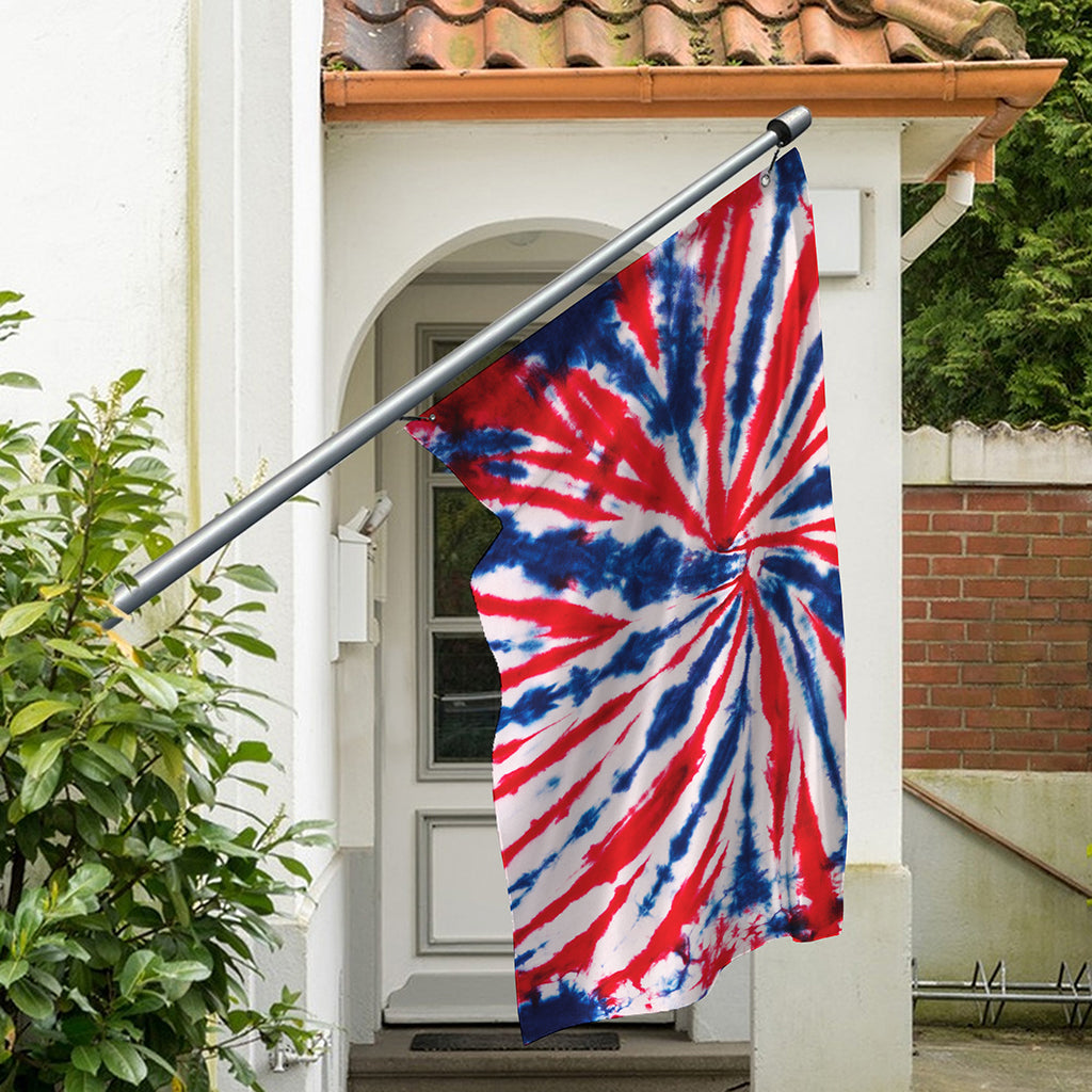 Red And Blue Spider Tie Dye Print Polyester Flag