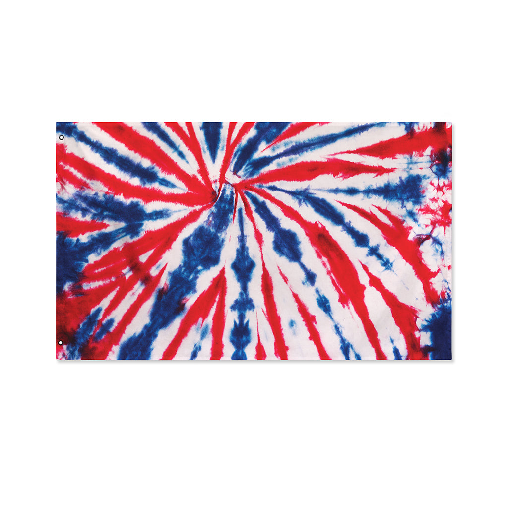 Red And Blue Spider Tie Dye Print Polyester Flag