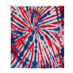 Red And Blue Spider Tie Dye Print Polyester Shower Curtain