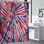 Red And Blue Spider Tie Dye Print Premium Shower Curtain
