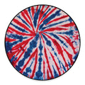 Red And Blue Spider Tie Dye Print Round Floor Mat