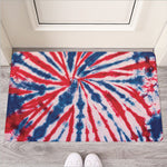 Red And Blue Spider Tie Dye Print Rubber Doormat