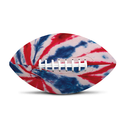 Red And Blue Spider Tie Dye Print Rugby Ball