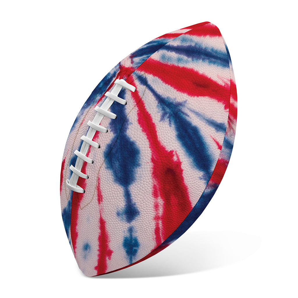Red And Blue Spider Tie Dye Print Rugby Ball