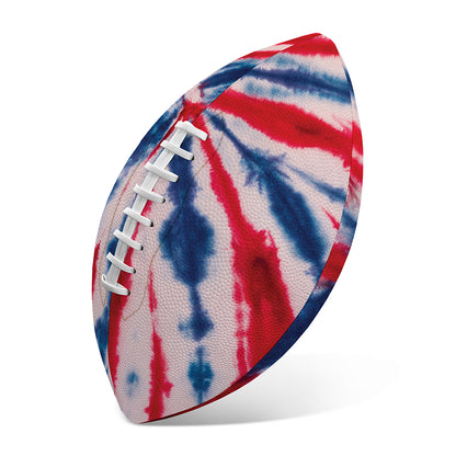 Red And Blue Spider Tie Dye Print Rugby Ball