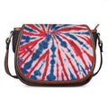 Red And Blue Spider Tie Dye Print Saddle Bag