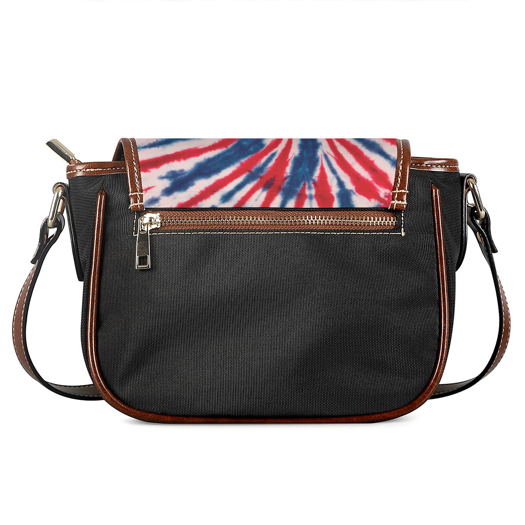 Red And Blue Spider Tie Dye Print Saddle Bag