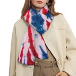 Red And Blue Spider Tie Dye Print Scarf