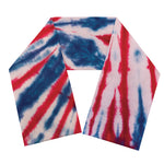 Red And Blue Spider Tie Dye Print Scarf