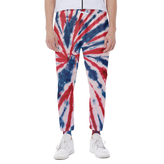 Red And Blue Spider Tie Dye Print Scuba Joggers