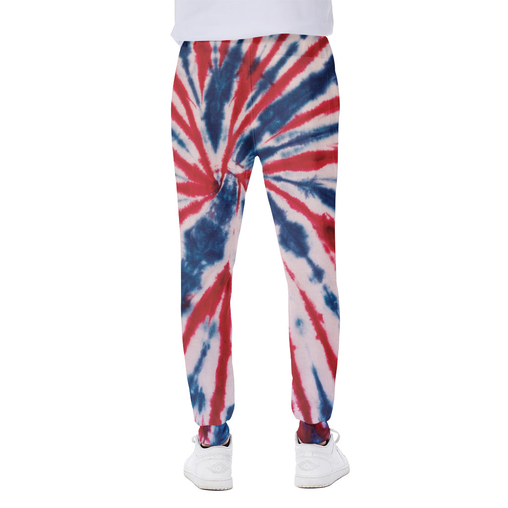 Red And Blue Spider Tie Dye Print Scuba Joggers