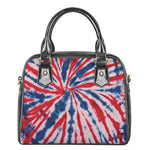 Red And Blue Spider Tie Dye Print Shoulder Handbag