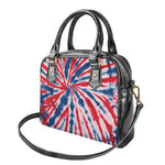 Red And Blue Spider Tie Dye Print Shoulder Handbag
