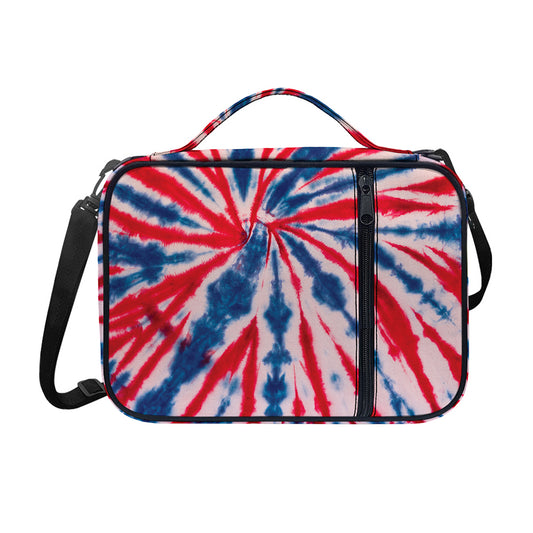 Red And Blue Spider Tie Dye Print Shoulder Strap Bible Bag