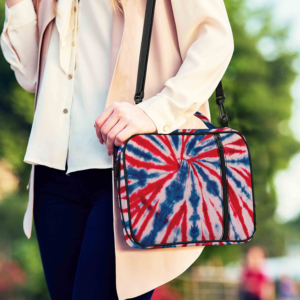 Red And Blue Spider Tie Dye Print Shoulder Strap Bible Bag