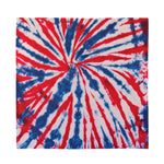 Red And Blue Spider Tie Dye Print Silk Bandana