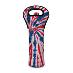 Red And Blue Spider Tie Dye Print Single Neoprene Wine Tote