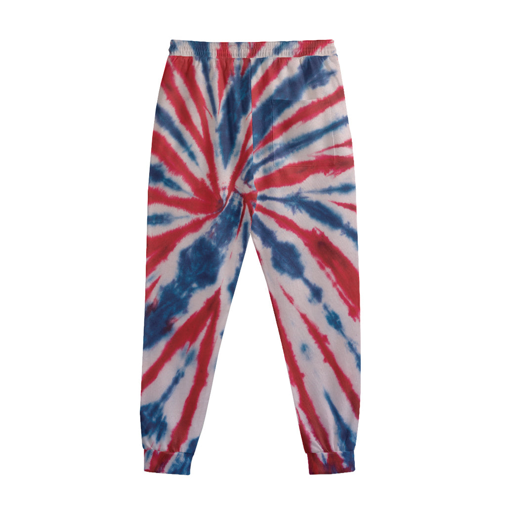 Red And Blue Spider Tie Dye Print Sweatpants