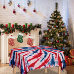 Red And Blue Spider Tie Dye Print Tablecloth