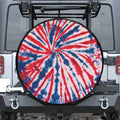Red And Blue Spider Tie Dye Print Tire Cover