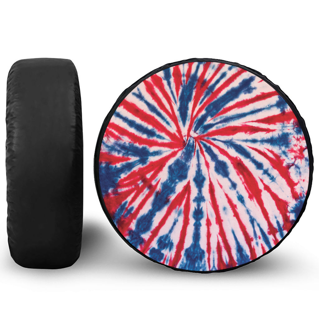 Red And Blue Spider Tie Dye Print Tire Cover