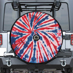 Red And Blue Spider Tie Dye Print Tire Cover With Camera Hole