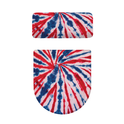 Red And Blue Spider Tie Dye Print Toilet Lid And Tank Cover Set