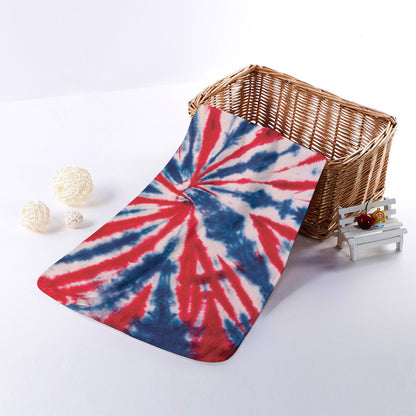 Red And Blue Spider Tie Dye Print Towel