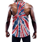 Red And Blue Spider Tie Dye Print Training Tank Top