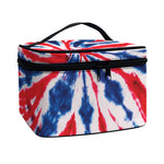Red And Blue Spider Tie Dye Print Travel Makeup Bag