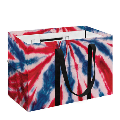 Red And Blue Spider Tie Dye Print Utility Tote Bag