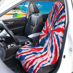 Red And Blue Spider Tie Dye Print Waterproof Car Seat Cover