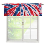 Red And Blue Spider Tie Dye Print Window Valance