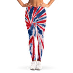 Red And Blue Spider Tie Dye Print Women's Leggings