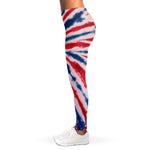 Red And Blue Spider Tie Dye Print Women's Leggings