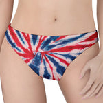 Red And Blue Spider Tie Dye Print Women's Thong