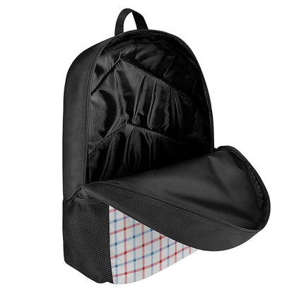 Red And Blue Tattersall Pattern Print 17 Inch Backpack