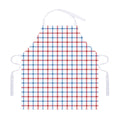 Red And Blue Tattersall Pattern Print Adjustable Apron
