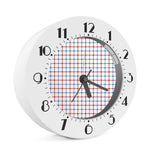 Red And Blue Tattersall Pattern Print Alarm Clock