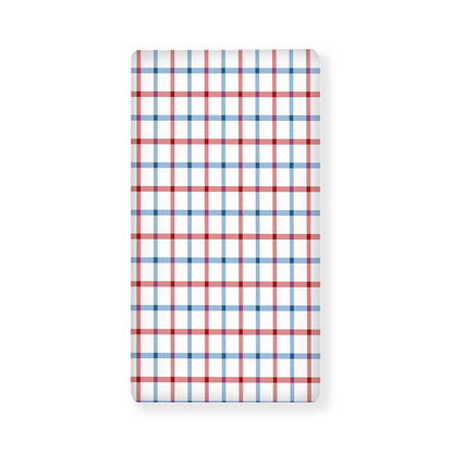 Red And Blue Tattersall Pattern Print Baby Crib Sheet