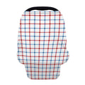 Red And Blue Tattersall Pattern Print Baby Seat Cover