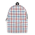 Red And Blue Tattersall Pattern Print School Backpack