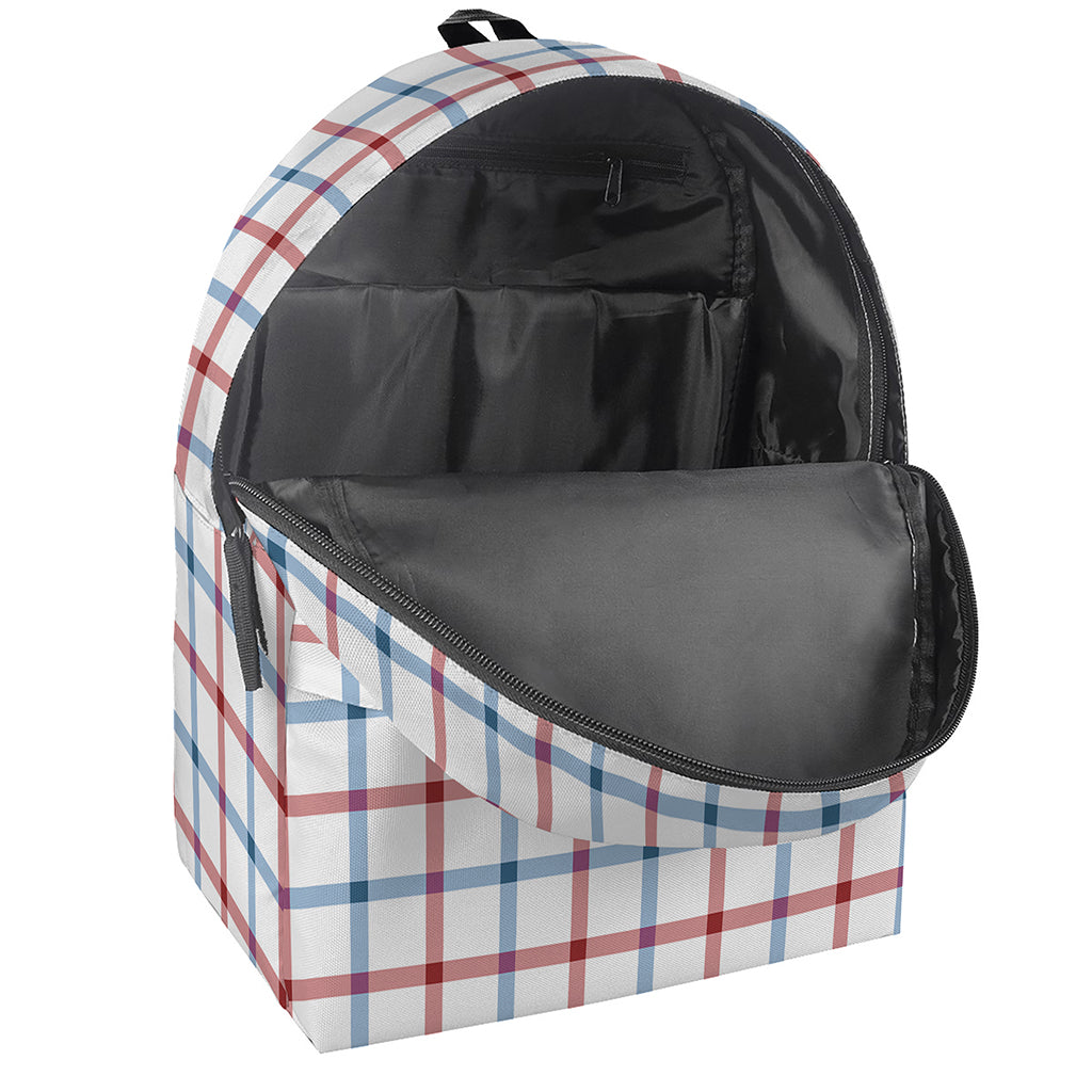 Red And Blue Tattersall Pattern Print Backpack