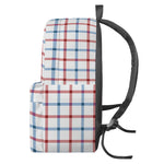 Red And Blue Tattersall Pattern Print Backpack