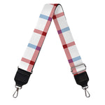 Red And Blue Tattersall Pattern Print Bag Strap